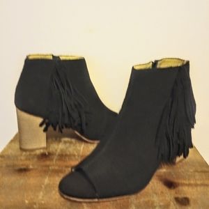 Kensie Erika Suede Fringe Booties - image 1